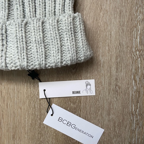 Gray Beanie with Puff - Picture 3 of 3